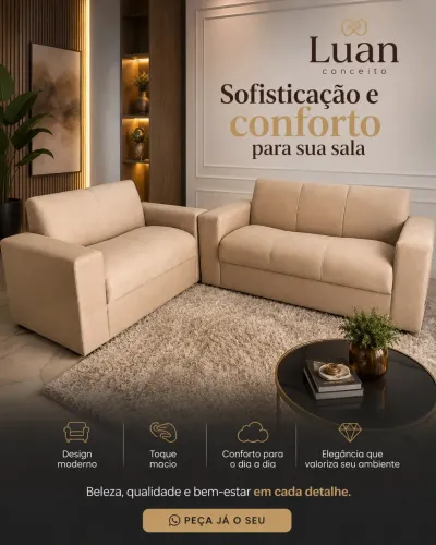 Sofá 3 e 2 Lugares novos e embalados disponível