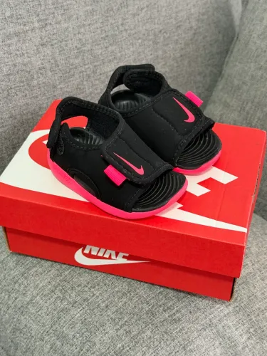 Sandália Nike Infantil Preta Rosa Tam 17 Semi Novo Original
