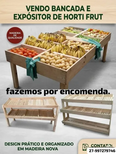 Vendo bancada e expósitor de horter frut 