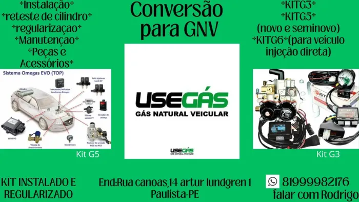Kit gnv instalado e regularizado 