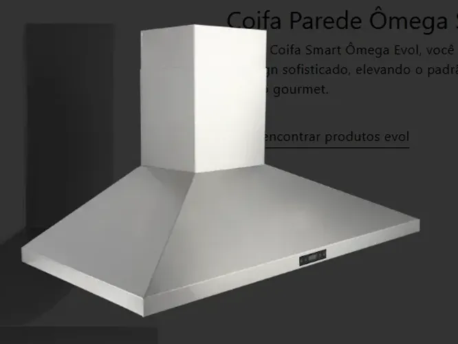 Coifa EVOL ÔMEGA 125 de parede inox sem uso 220v