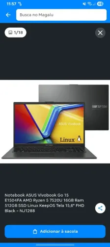 Notebook novo, apenas foi programado para uso. Aparelho rápido e de ótima qualidade