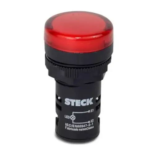 Sinal LED 24V 1W Vermelho Steck (kit com 4)