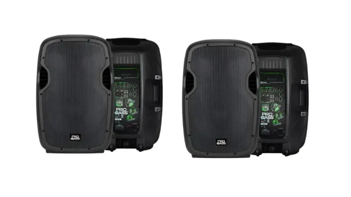 Kit com 2 Caixas Ativas Pro Bass Elevate 115 Bluetooth 15" 800W