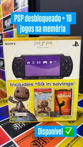 PSP Desbloqueado na Caixa com Jogos e manuais