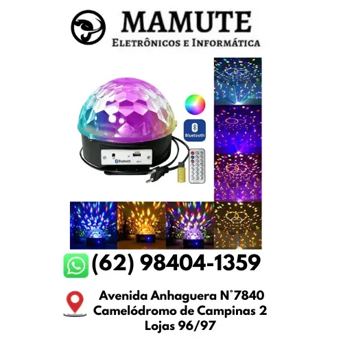 Globo De Luz Led Giratorio Festa Balada Bluetooth Mp3 Usb