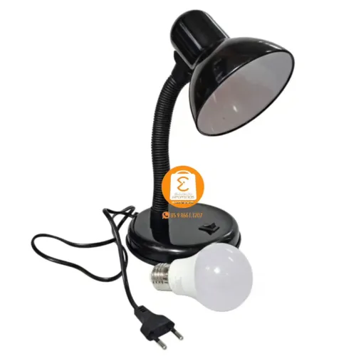 Luminária de Mesa, FLEXÍVEL Ajustável + Lâmpada E27 