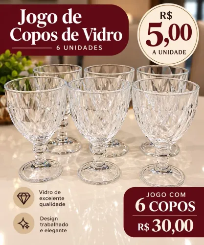Copos de vidro 