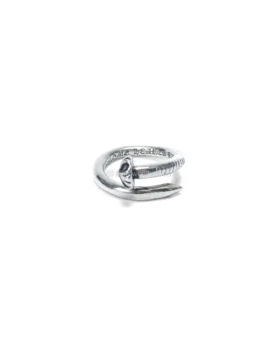 anel chrome hearts nail cross ball em prata