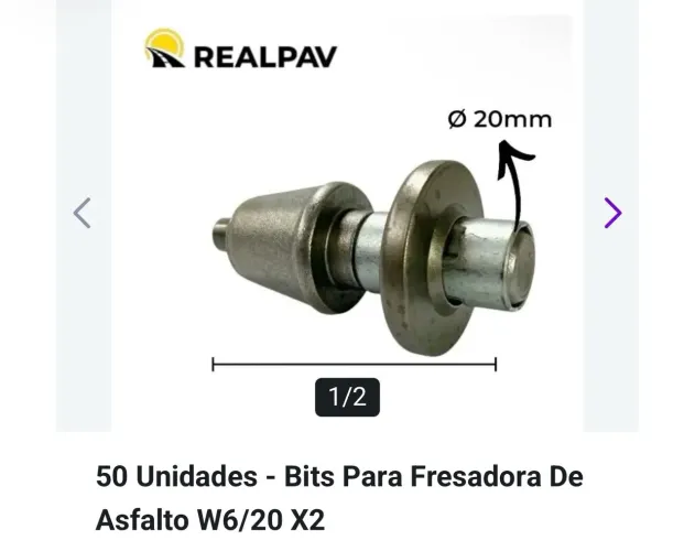 Uma caixa com 50 bits para fresadora novo de asfalto 