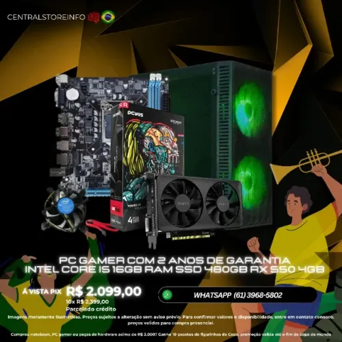 PC GAMER GALAXY NOVA INTEL CORE I5 16GB 480GB SSD RX 550 4GB
