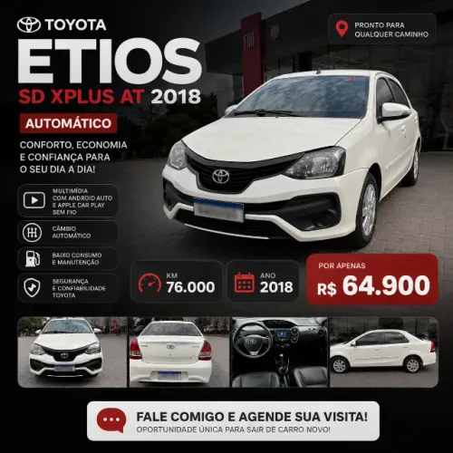 Toyota Etios X Plus Sedan 1.5 Flex 16V 4P Aut. 2019