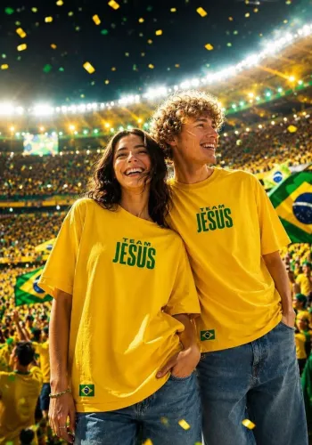 Camisa Team Jesus com a Bandeira do Brasil 