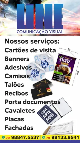 Banners, adesivos comunicação visual e papelaria