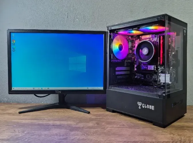 PC GAMER COMPLETO. RYZEN 5 5600GT/ 16GB DDR4/ SSD 480GB/ / MONITOR 20"/ aceito cartao