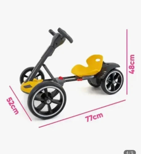 Mini Carro Kart Elétrico Infantil Amarelo