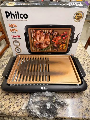 Churrasqueira Elétrica Philco 2 em 1 1500W 220V | Grelha + Chapa | Copa 2026