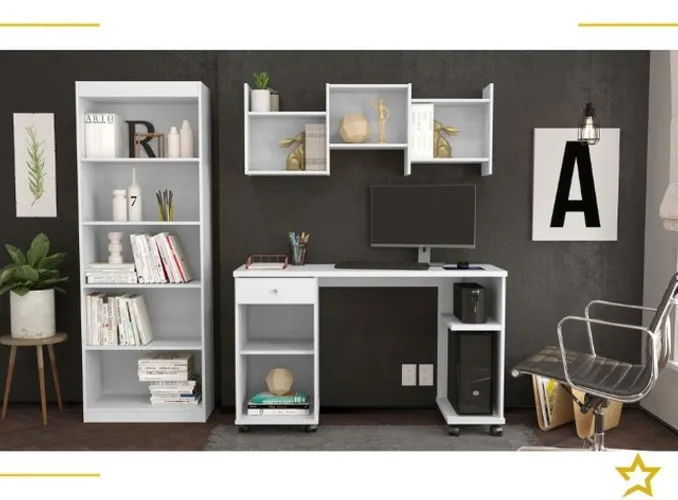 Conjunto Home Office Millon Branco *novo na caixa