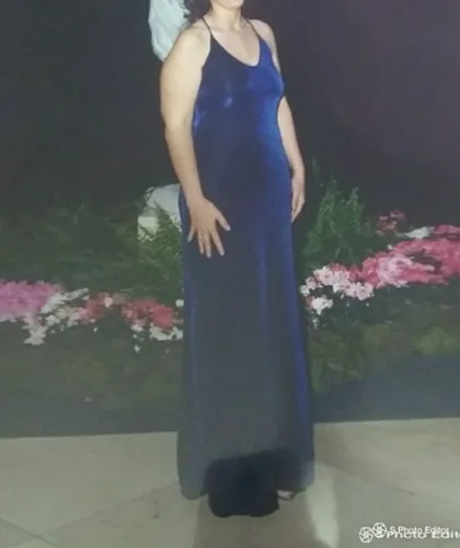 Vestido azul longo