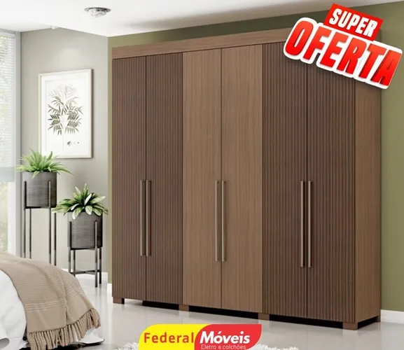 Guarda roupa casal 6 portas itá - novo na caixa