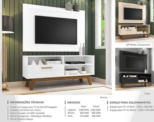 Sala rack painel bancada 