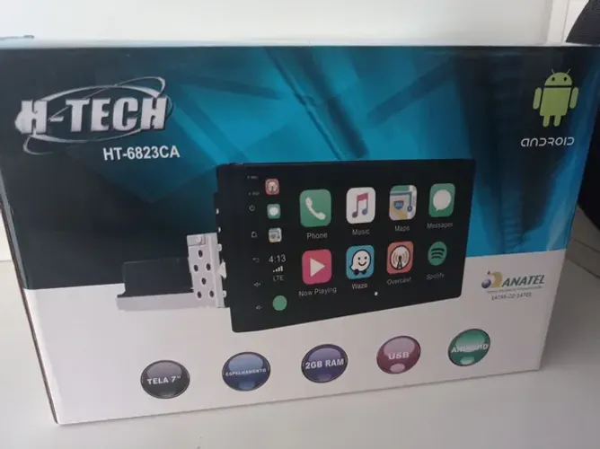 Multimídia H-Tech HT-6823CA 7"c/espelhamento GPS USB Nova instalada 