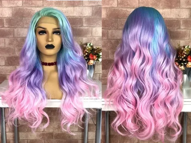 Peruca Lace sintética colorida
