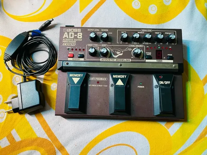 Pedal Acoustic Guitar Processor Boss Ad-8 com Fonte Original Boss