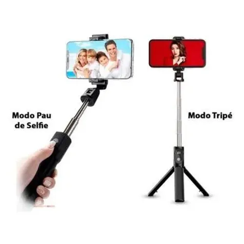 Tripé e bastão de selfie, 2 em 1 Suporte multifuncional