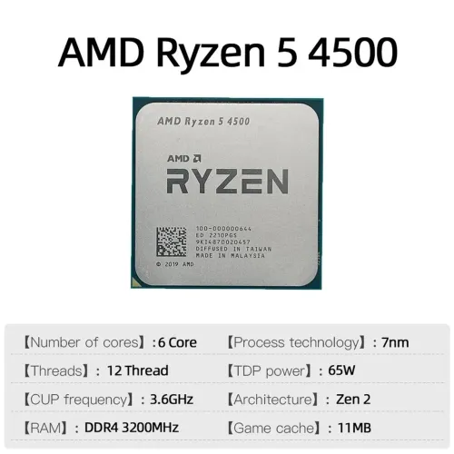 Processador AMD Ryzen 5 4500 - Novo