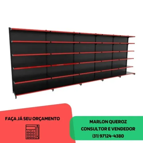 Gondola de Parede Preta Polar 1,70 Altura