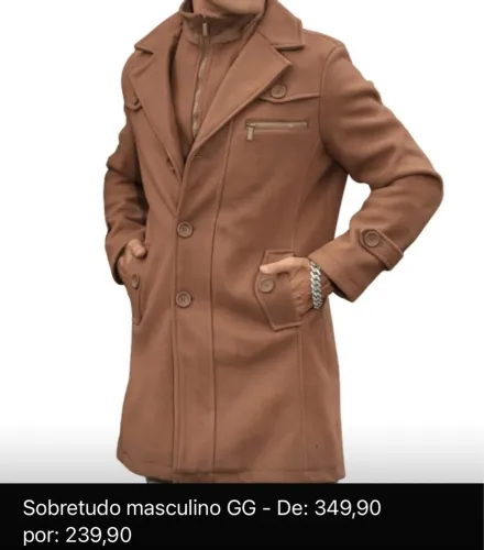 Casaco masculino GG 