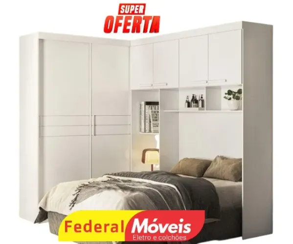 Guarda Roupa Modulado Off White (A PRONTA ENTREGA)
