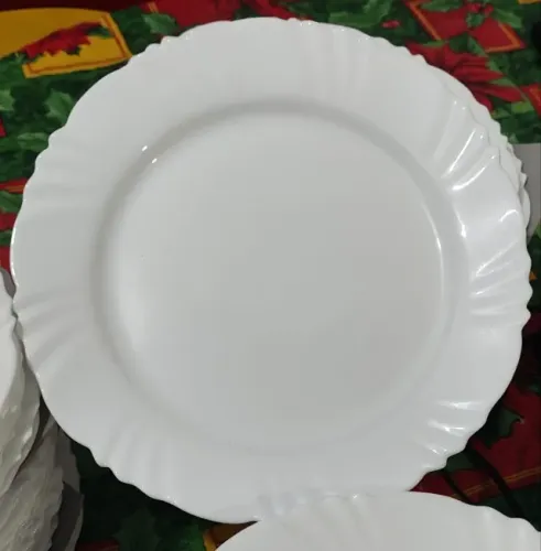 Prato para Almoço Raso Petalas de Porcelana - Primeira Linha  (Kit com 10)