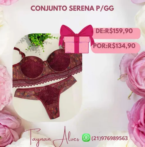 Conjunto de Lingerie Serena P/GG - Novo