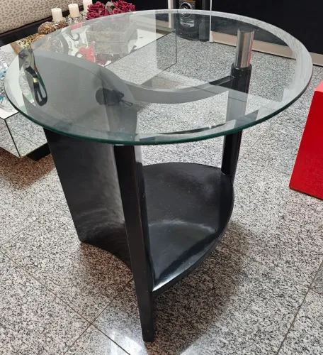 Mesa madeira e vidro