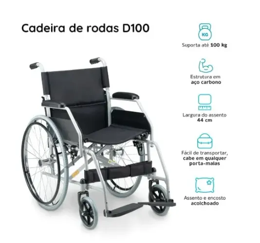Cadeira de rodas D100 dellamed Lacrada na caixa