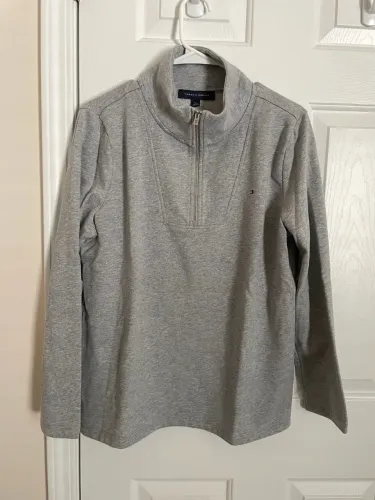 Casaco de Moletom Tommy Hilfiger Cinza Half Zip