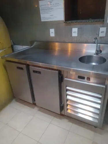 Balcao refrigerado inox 2portas com pia ! Medidas 1,50x 0,70