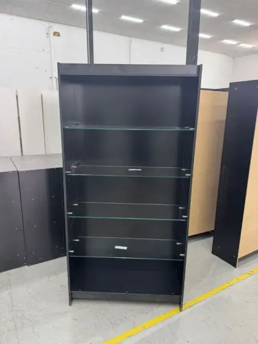 Estante de vidro preto MDF