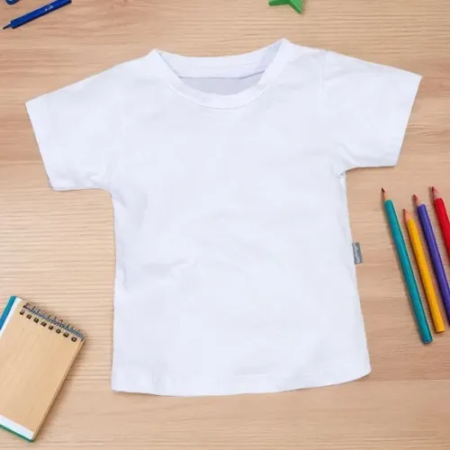 camisa branca lisa poliéster masculino, baby look, infantil. (Consulta disponibilidade)