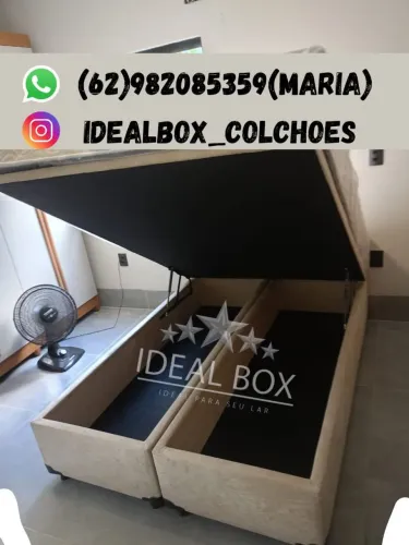 BOX BAÚ CASAL BIPARTIDO 138X188,  SUPER REFORÇADO 