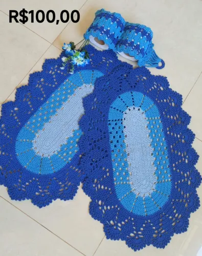 Jogo de banheiro em crochê 