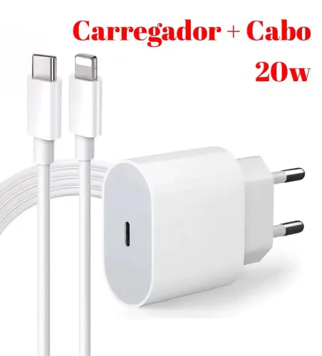 Carregador completo Tipo C Turbo (Novo) Tipo C c/ lightning ou Tipo C nas duas pontas