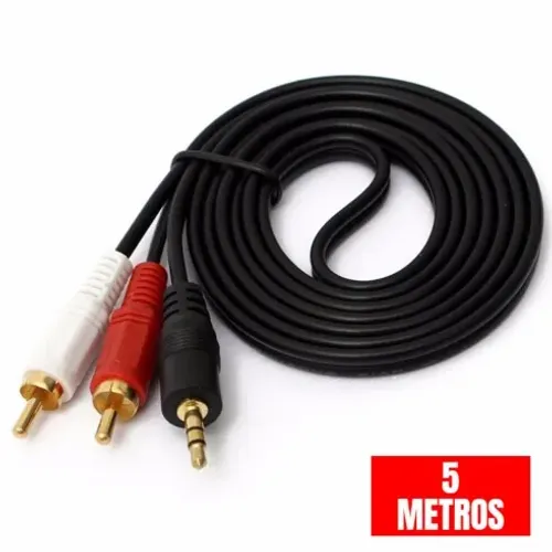 CABO DE ÁUDIO P2X2RCA 5M EXBOM CBX-A2RCA50 - WZetta