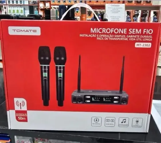 Kit Microfone Sem Fio TOMATE MT-2302 - Qualidade de Áudio e Liberdade de Movimento!