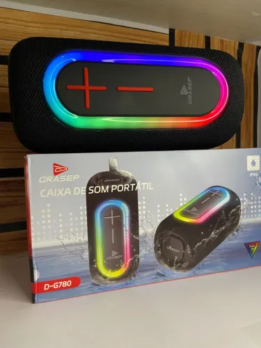 Caixa de Som Bluetooth Potente Led RGB D-G780 Grasep