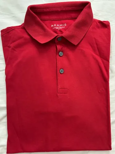 Camisa Polo Aramis Algodão Peruano Premium Vermelha, Tam. M