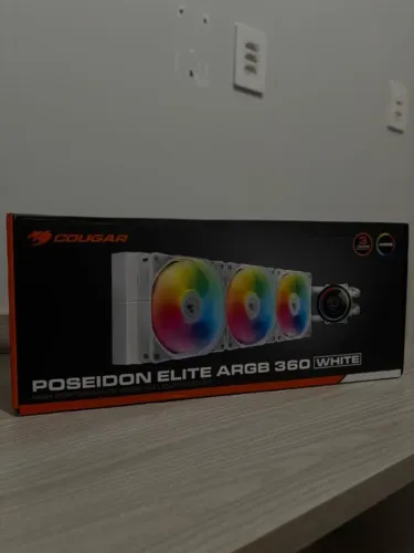 Water Cooler Cougar Poseidon Elite ARGB 360mm Branco Intel AMD