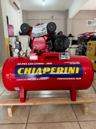 Compressor de Ar Chiaperini 110L 140 Libras Motor 2 Hp Mono - Novo/Loja